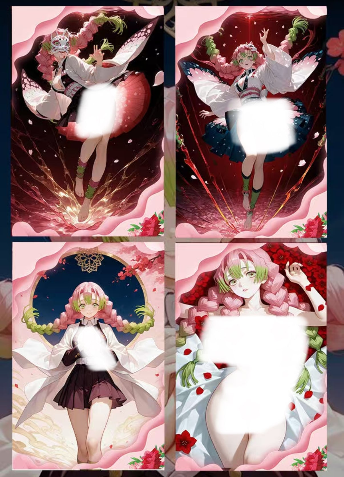 YUANQI demon slayer & jjk color paper ccg card game